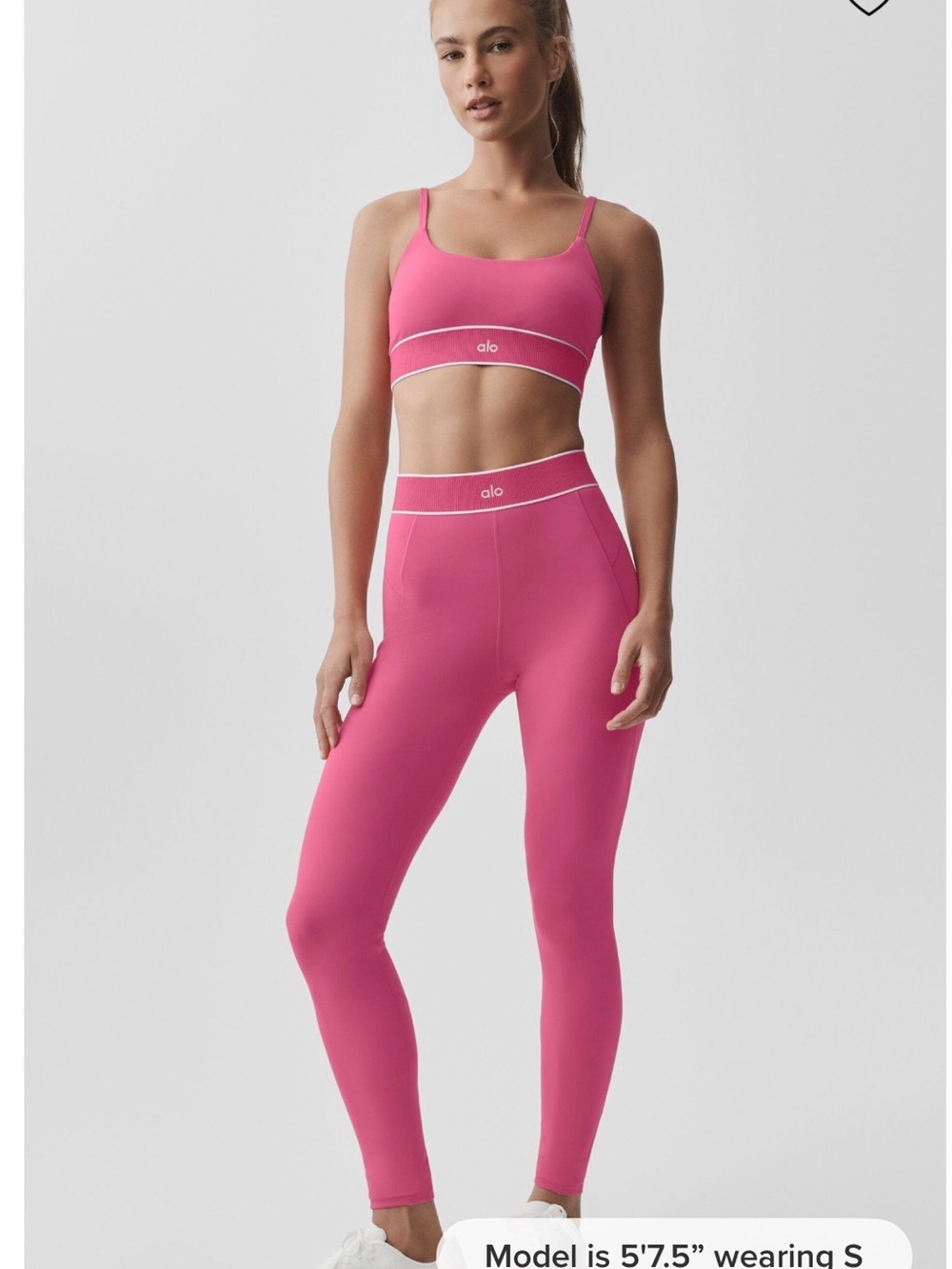 ALO Yoga Softsculpt Amp Up Bra and Legging Set in Paradise Pink